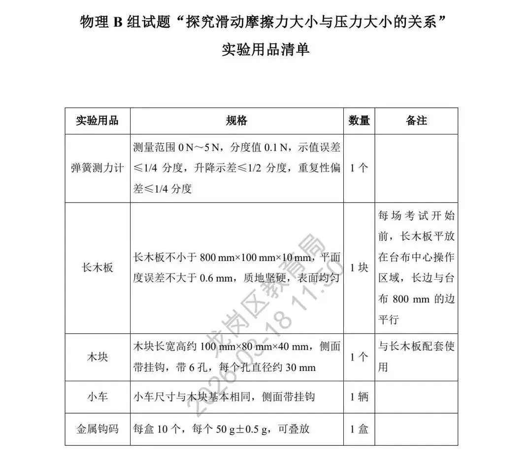 重磅!2026深圳中考理化实验操作模拟试题和时间公布! 第8张