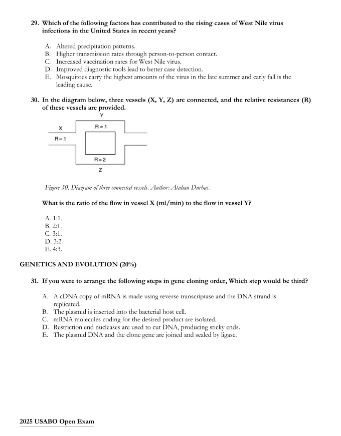 USABO历年真题【2003-2025】免费领取,含答案解析 第6张