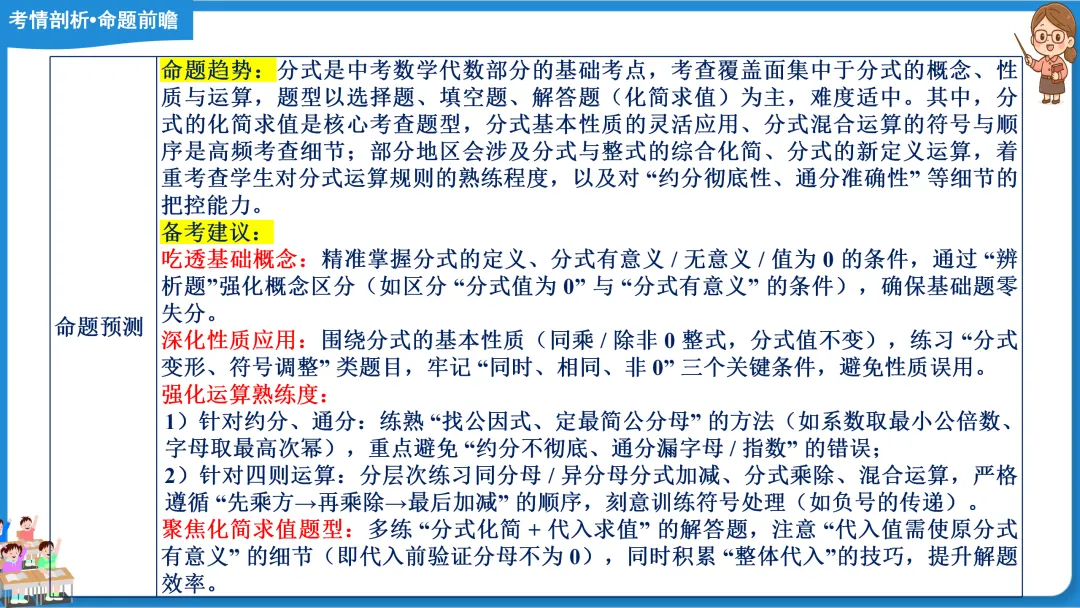 2026年中考数学一轮总复习|第一章数与式 第03讲 分式 讲义课件ppt测练|知识点梳理|考点梳理|解题技巧|精准复习 第19张