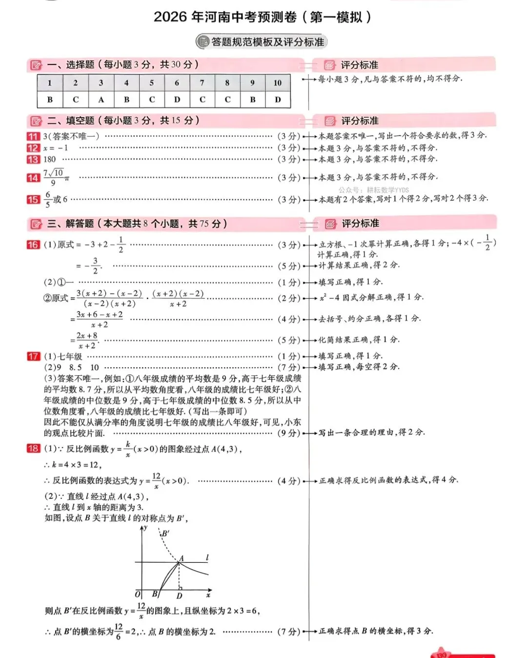 【中考数学】2026初三数学中招考试模拟预测卷+答案解析 第7张