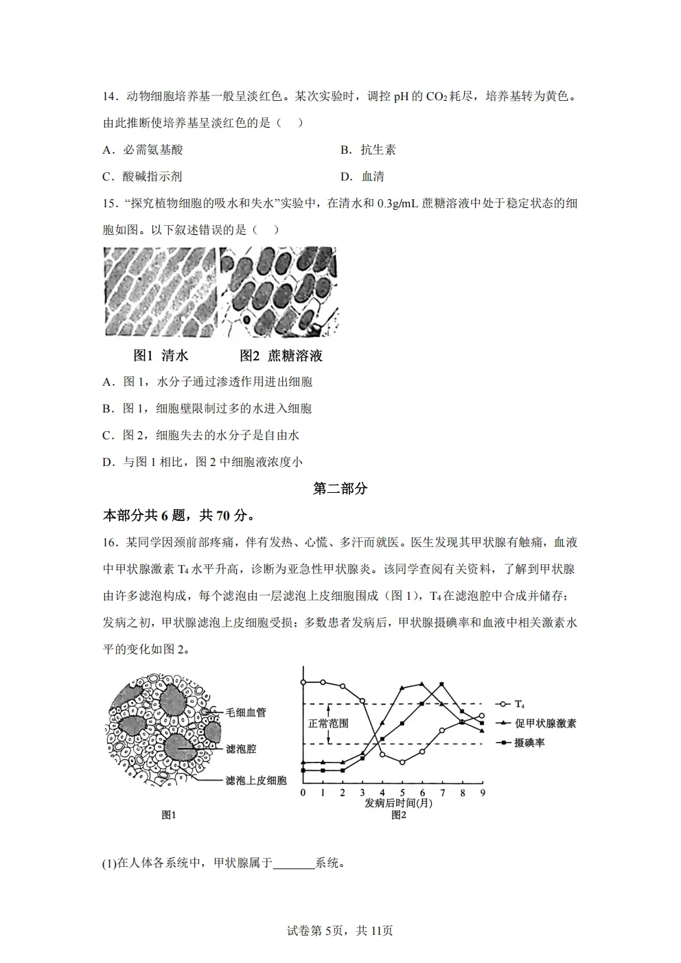 高考真题|2026年北京市卷生物高考真题|全国各省市高考|全国新高考试题及参考答案、全卷解析、评分标准、作文范文 PDF电子版可打印 第5张