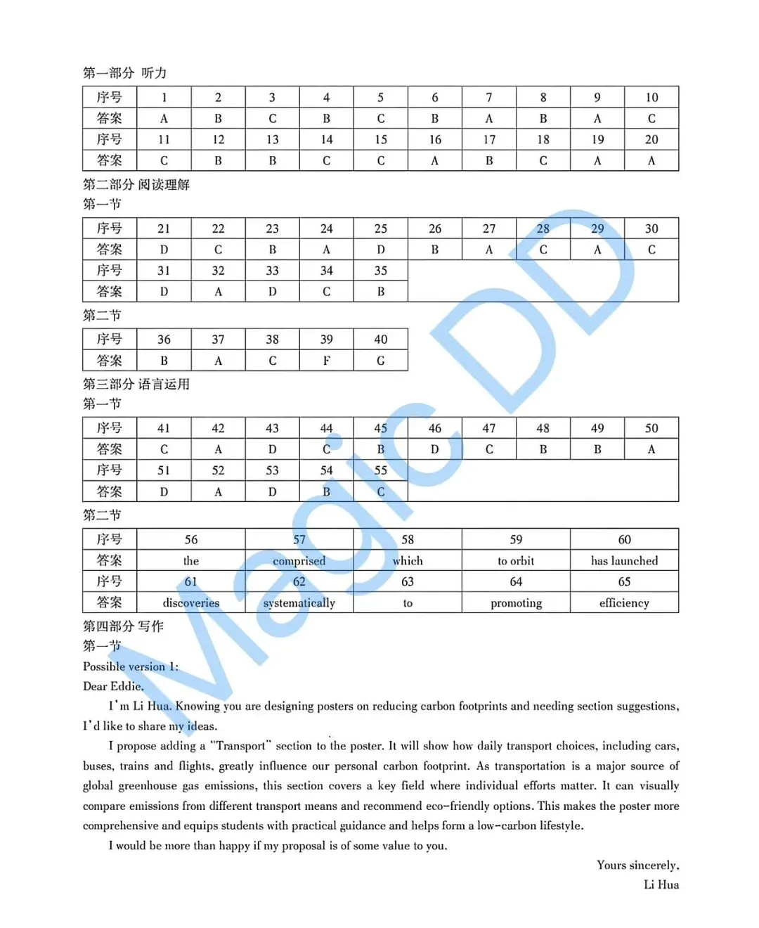 2026年3月江西省南昌市高三一模英语试卷及参考答案 第9张