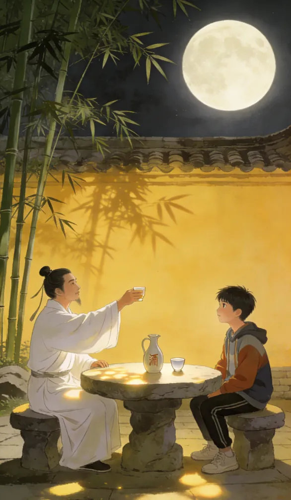 五篇中考满分作文分享:《野草漫过石阶》《青团绿》《纸上河山》《路灯下的身影》《与李白饮》 第5张