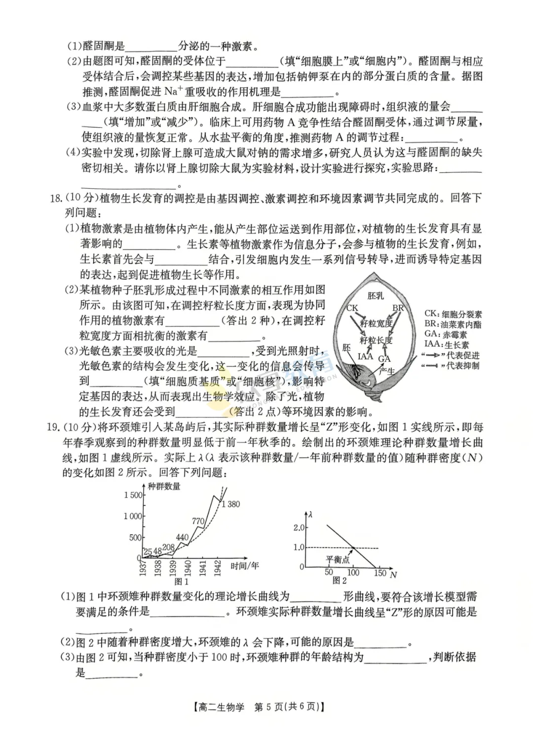 【高二试卷】河南名校联考2024-2025学年高二下学期开学测试及答案(8科,可下载) 第39张