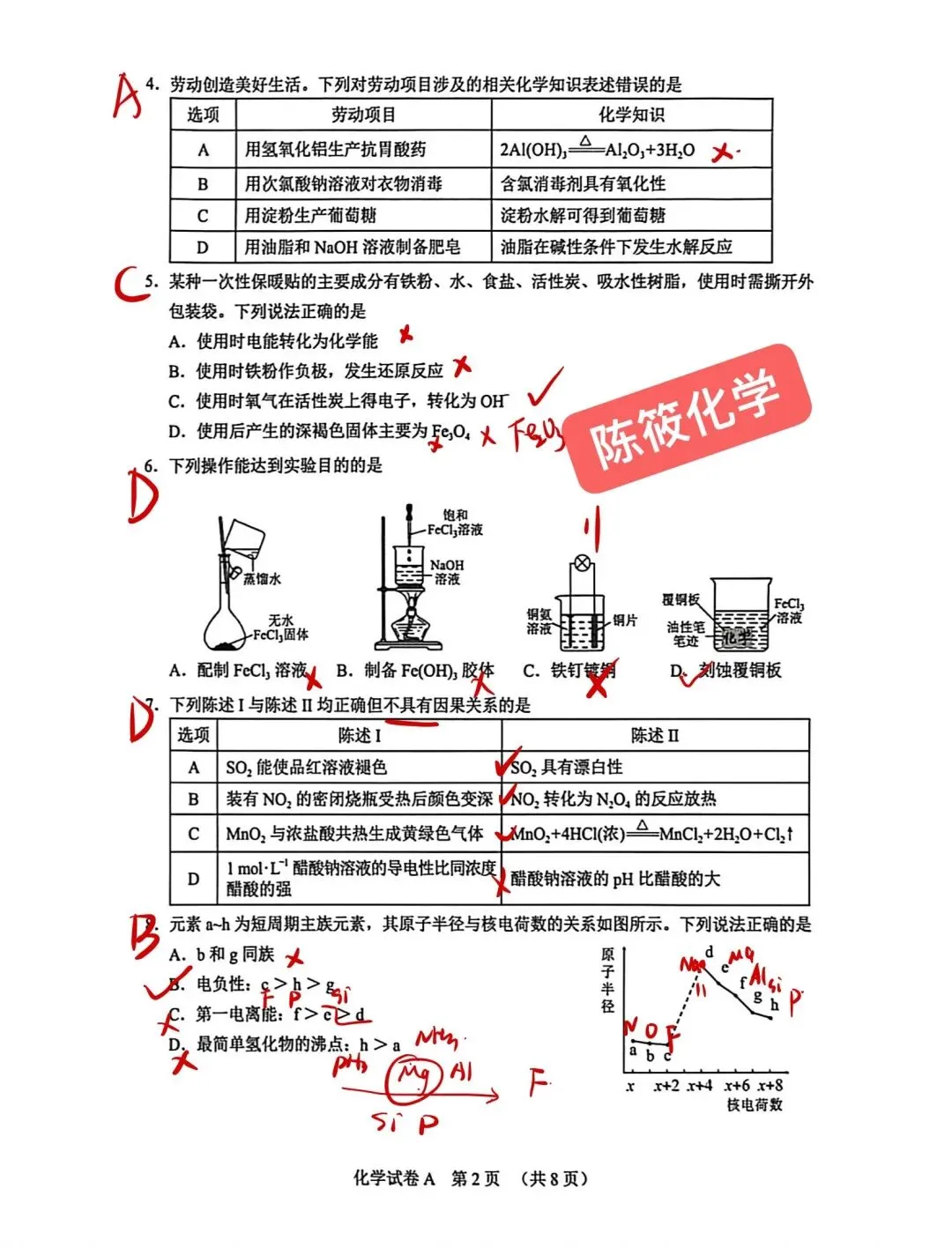 2026年广州一模化学答案+试卷 第2张