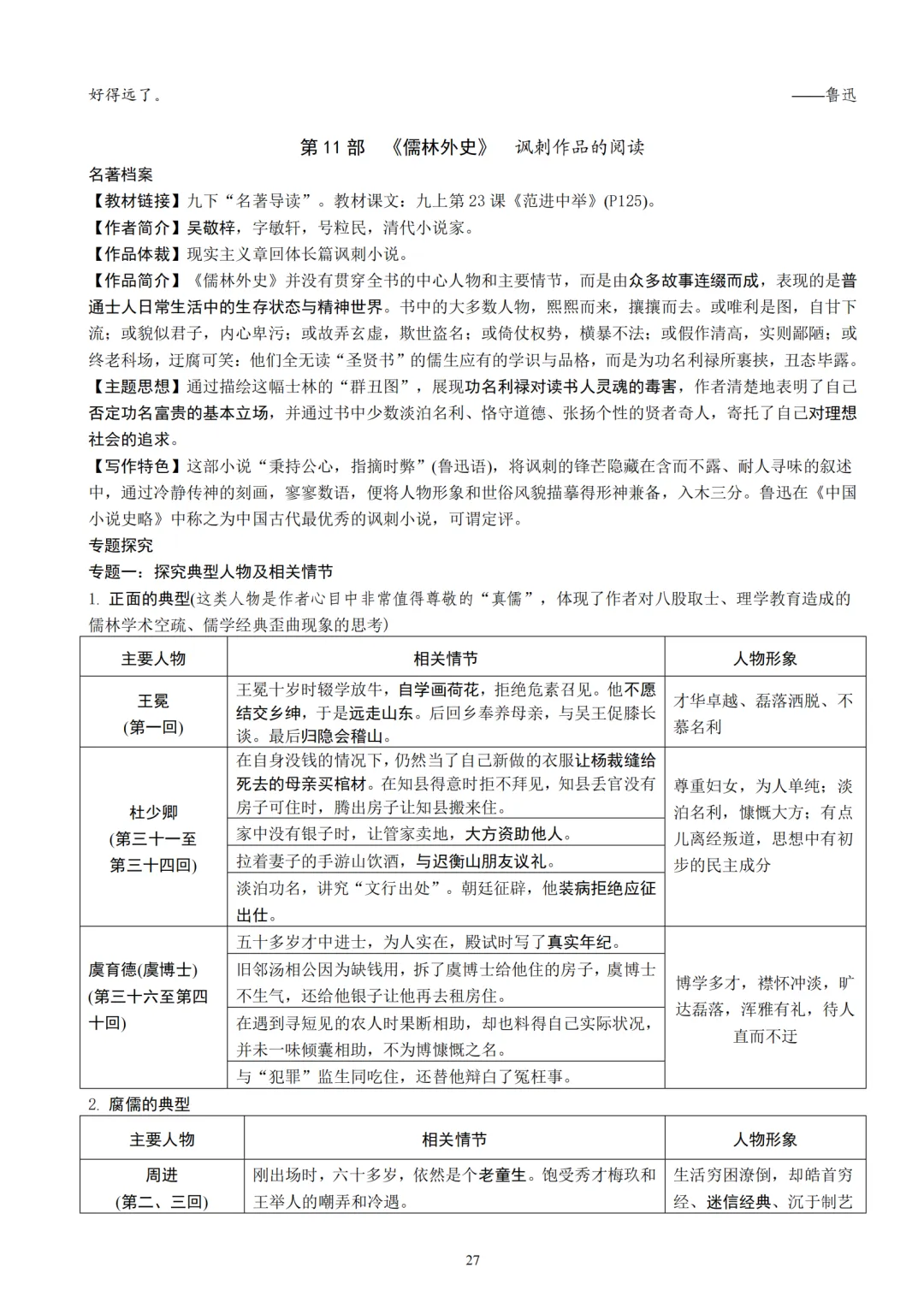 中考语文12本名著知识梳理朗读背诵版 第27张