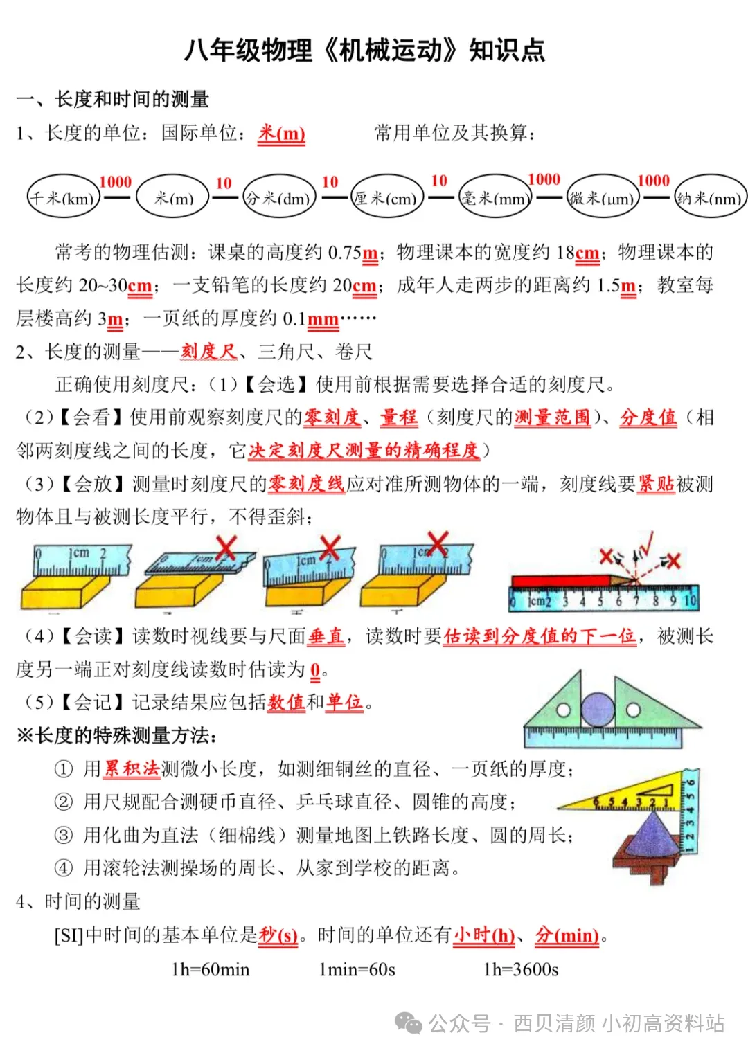 人教版 初中物理中考复习详细资料 完整版 第2张