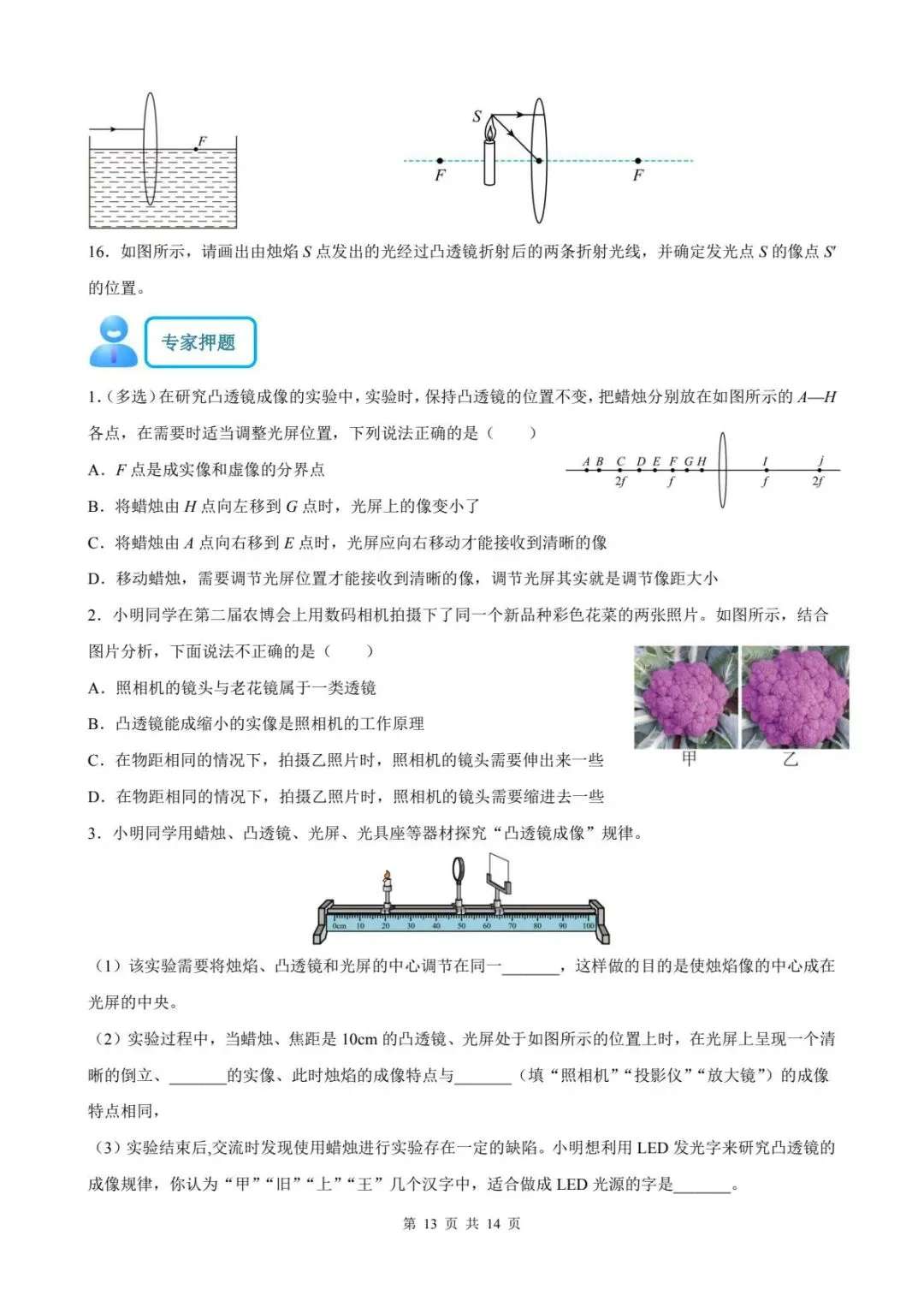 初中物理中考总复习一轮透镜及其应用原卷版(解析版) 第15张