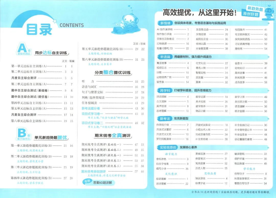 26春 英语3-6年级《提优大试卷》人教版 内含答案, 电子版可下载打印! 第2张