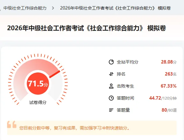 2026年中级社会工作者考试《社会工作综合能力》模拟卷(一) 第3张