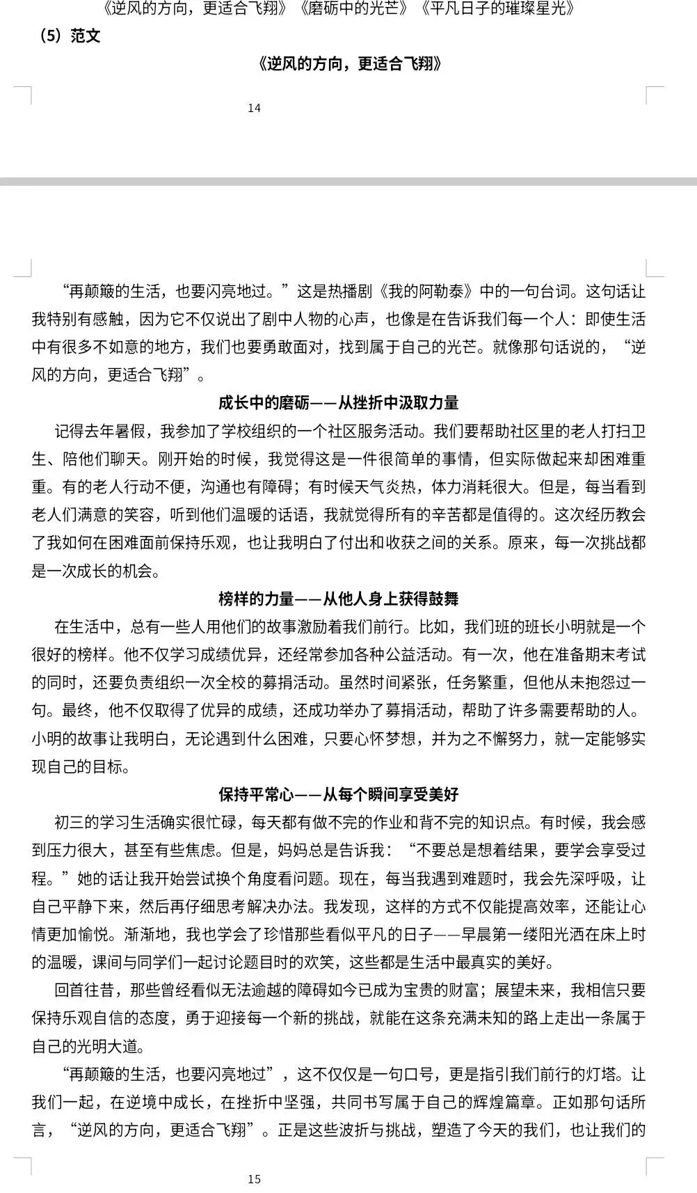 2026中考作文专题备考讲义(小偿分享) 第17张