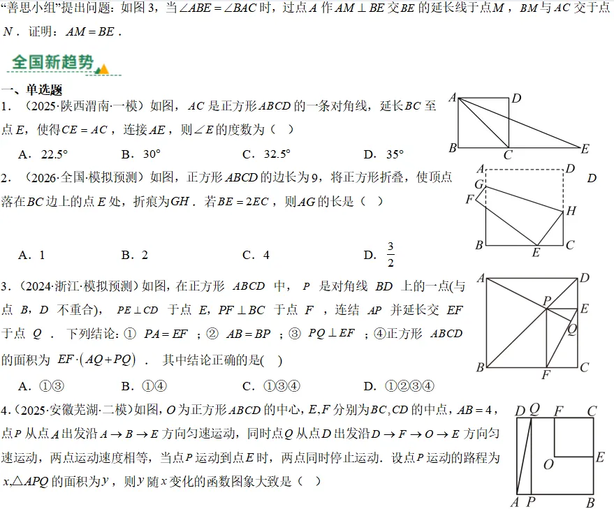 中考数学一轮复习——26正方形的相似与位似 第5张