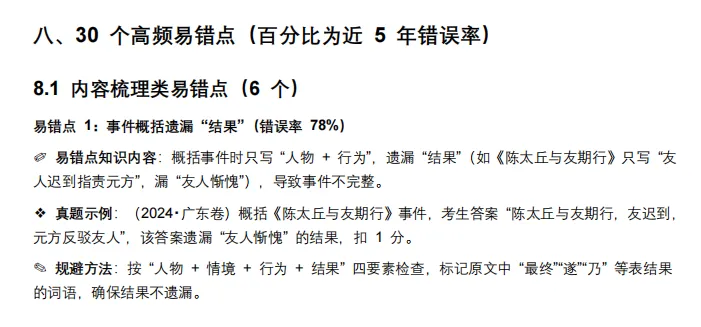 中考文言文总扣分?这份“100个高频考点+30个高频易错点”全搞定,孩子看完稳拿高分! 第9张