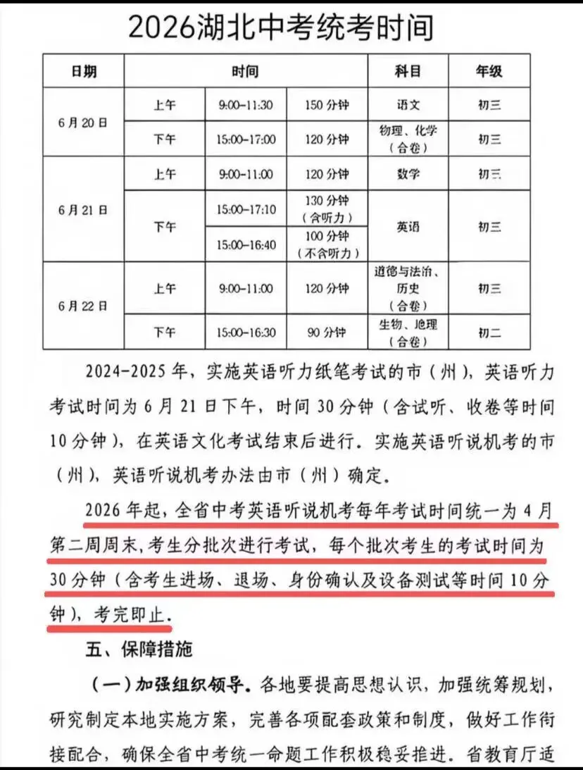 湖北中考统考时间公布,中考题型有变? 第12张