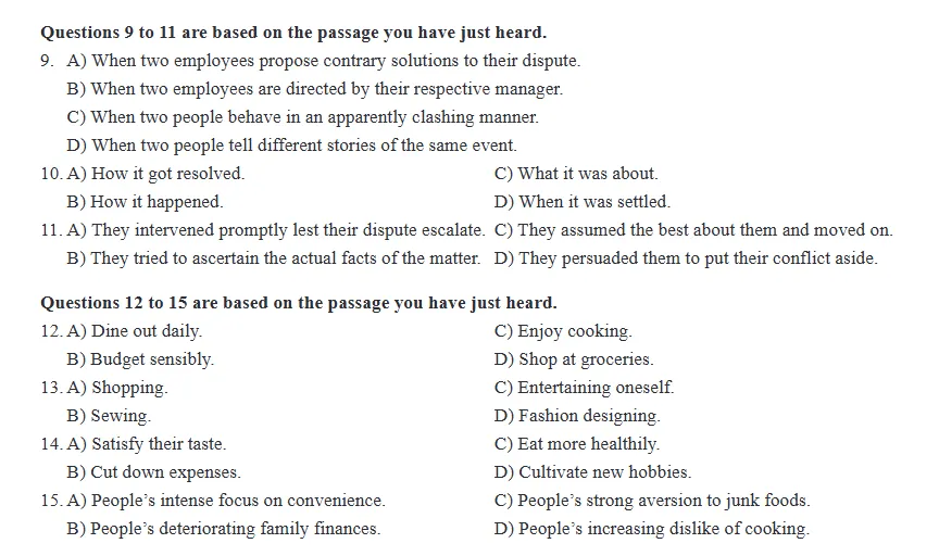 2025年12月英语六级真题第1套听力+原文+答案 第2张
