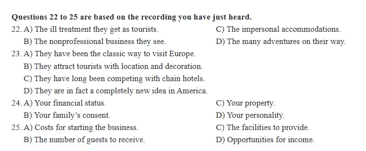 2025年12月英语六级真题第1套听力+原文+答案 第4张