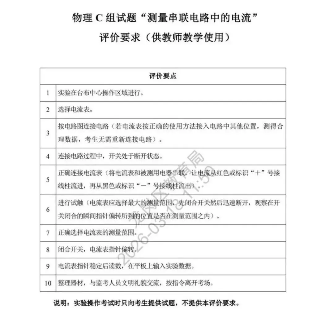 2026深圳中考理化实验操作计入总分!最新模拟题已出炉…… 第9张