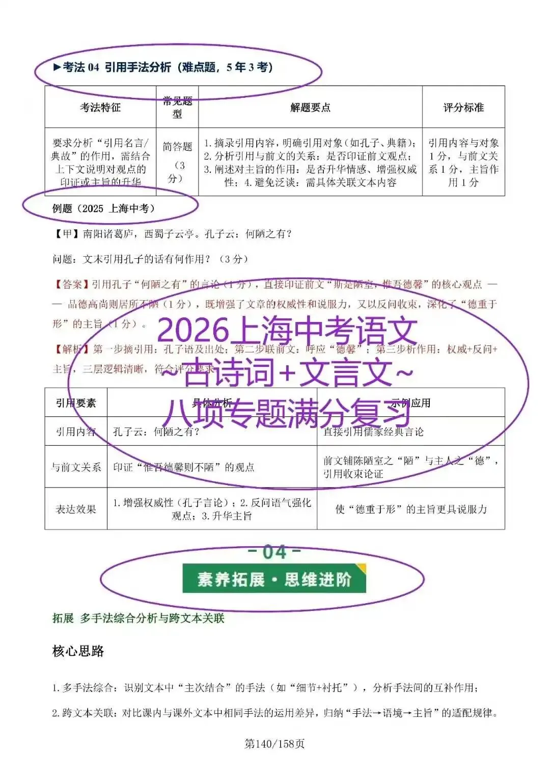 2026《上海中考语文古诗词+文言文八项专题满分复习》 第9张