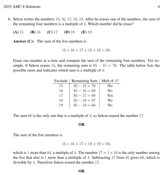 2000-2026年AMC8数学竞赛真题+答案解析汇总! 第9张