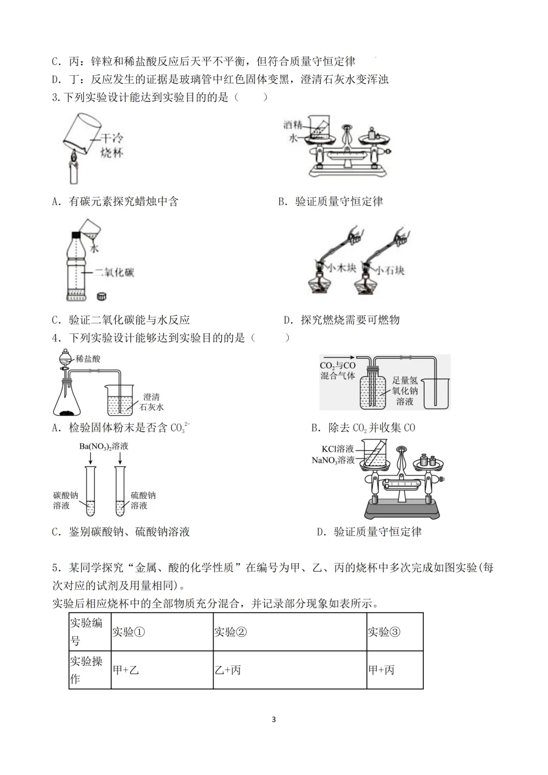 2026年中考化学热点题型专题突破1:教材基础实验题 第3张