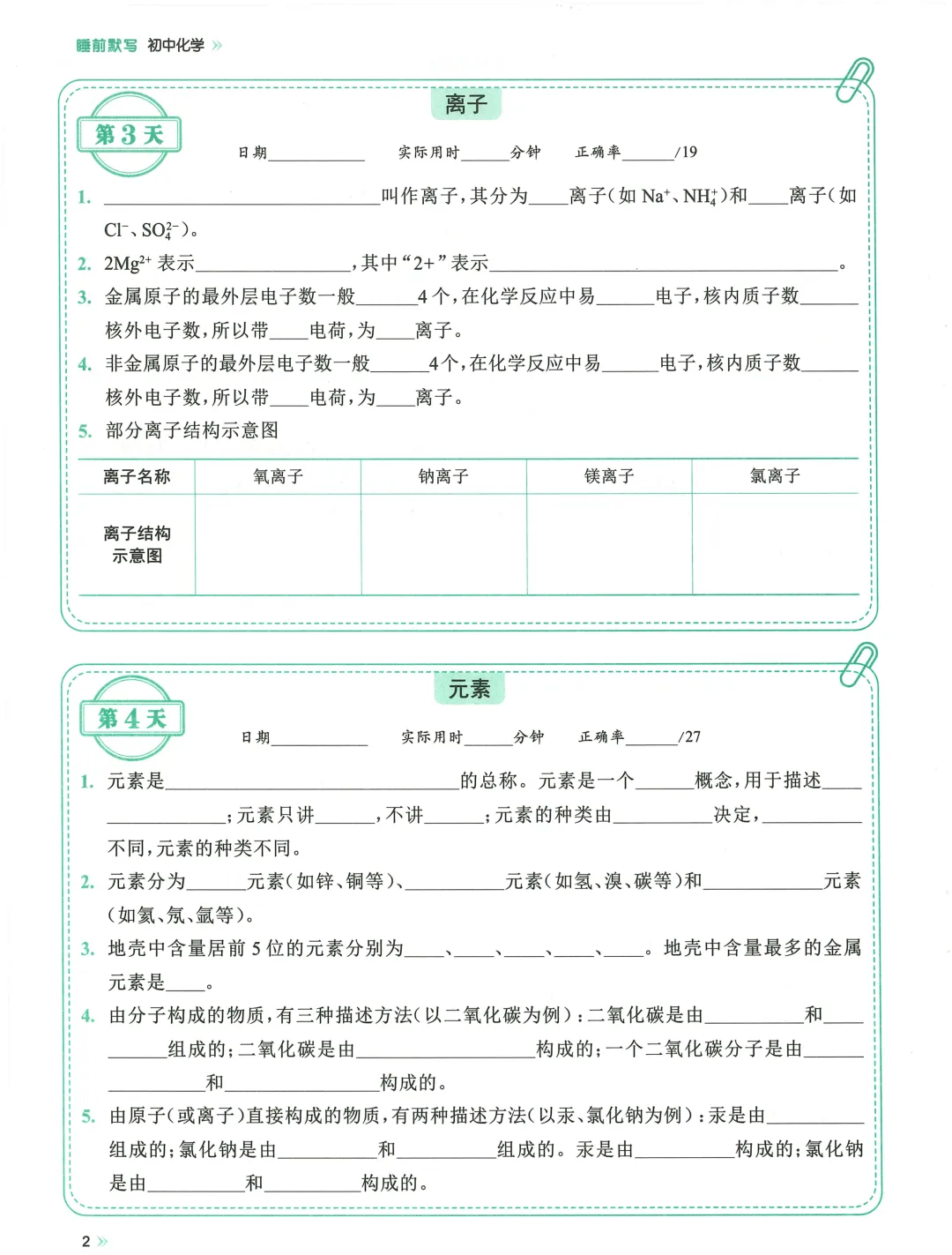 2026中考基础默写,每日一练,数学语文英语物理化学 第20张
