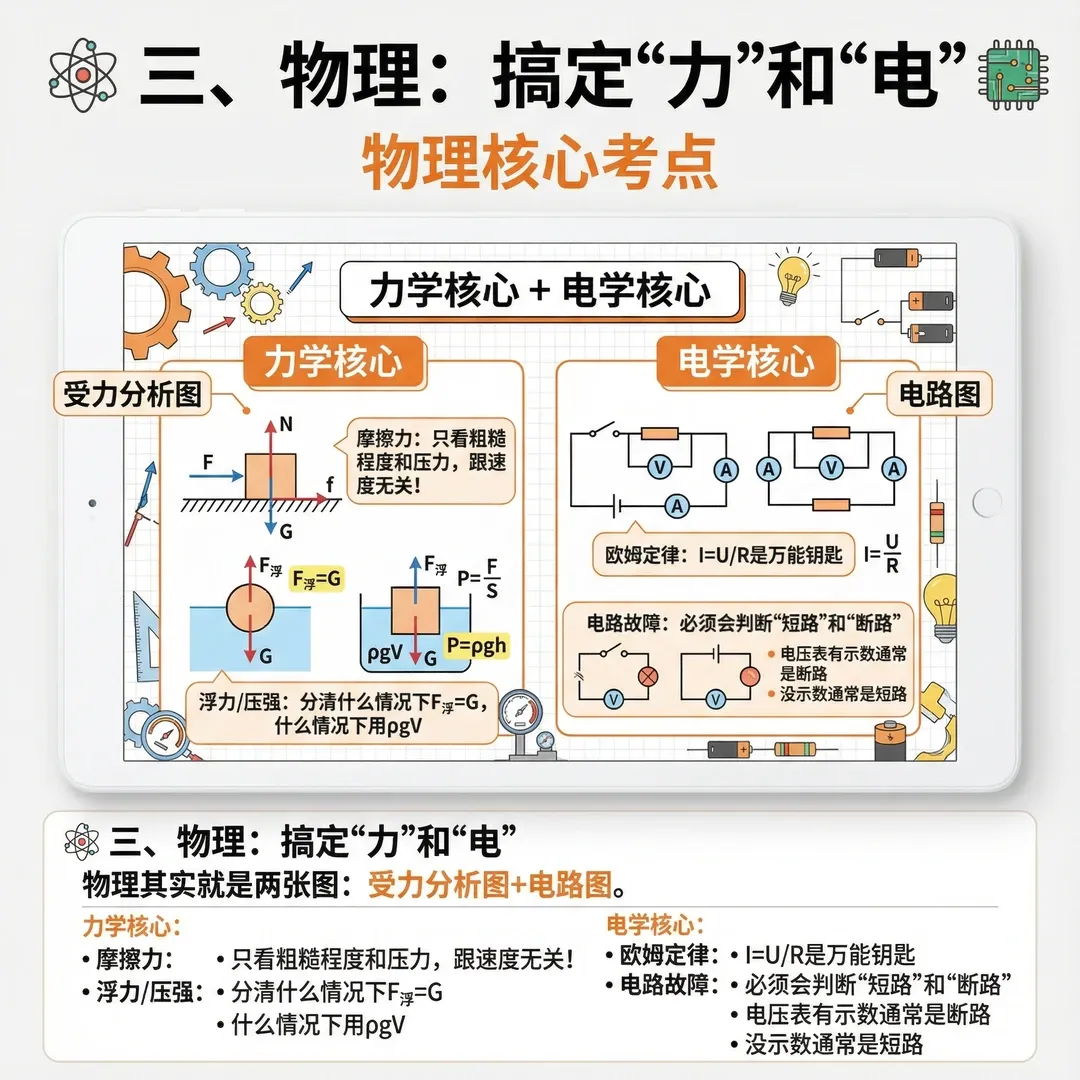 中考数理化逆袭!三轮抢分计划 + 核心考点,直接照着背 第3张