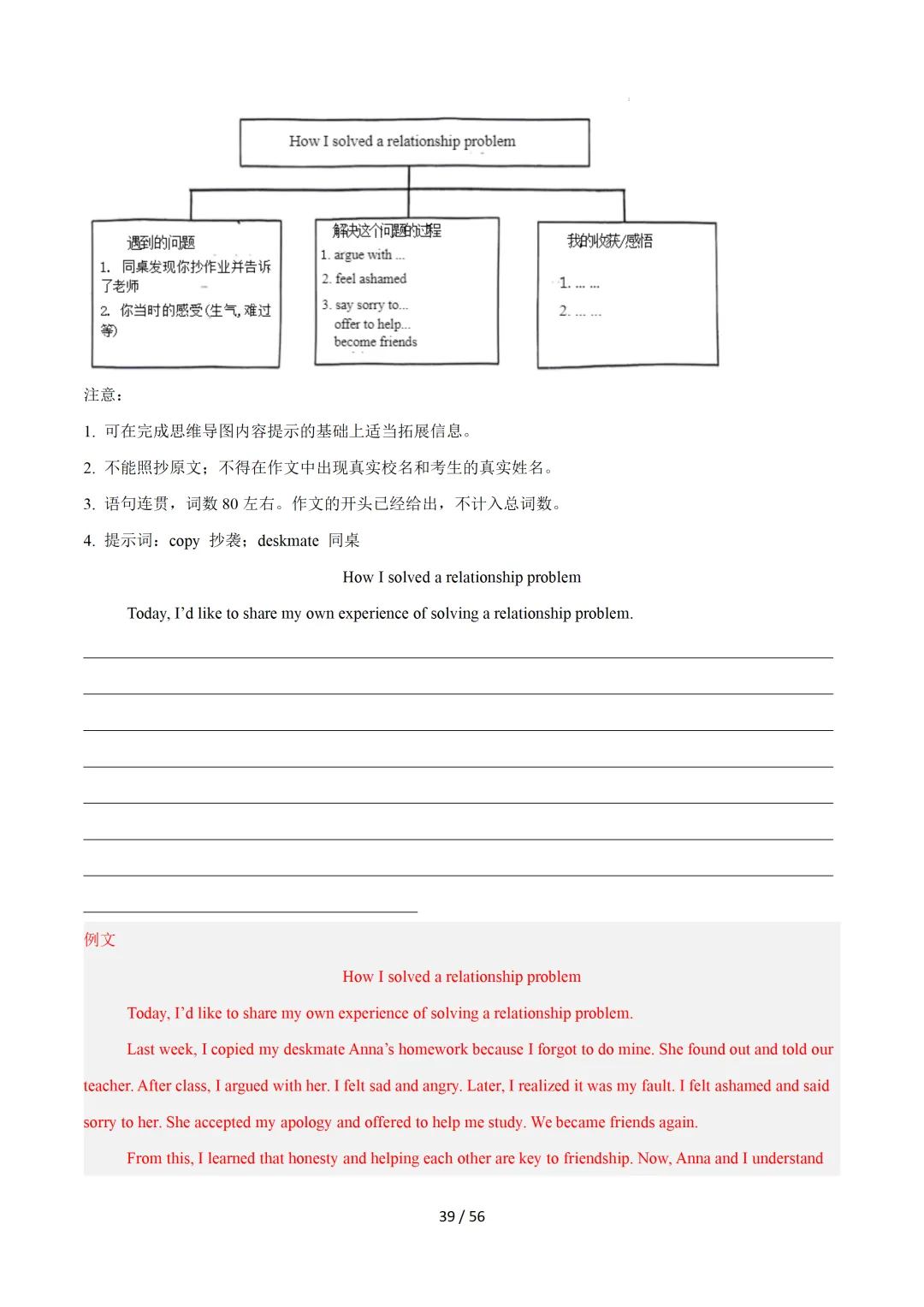 中考英语:写作十大高频热点话题必备满分范文 第70张