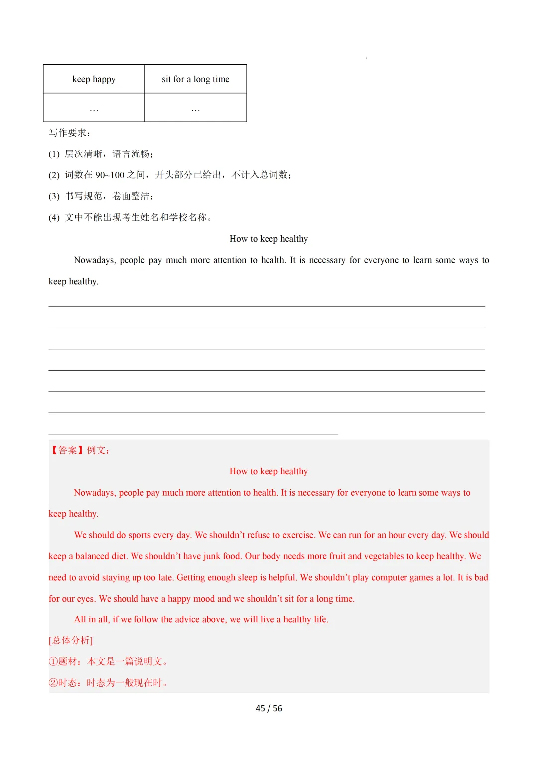 中考英语:写作十大高频热点话题必备满分范文 第76张