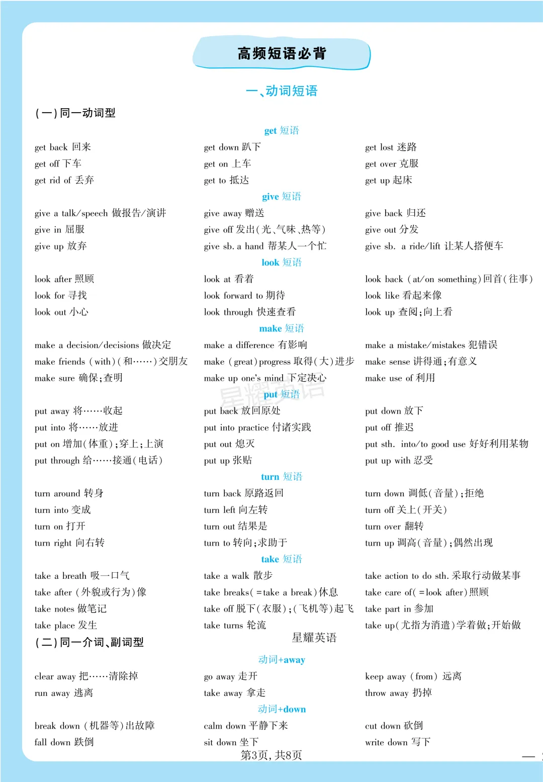 中考英语核心重点考点知识记背卡(词汇/短语/写作/谚语) 第3张