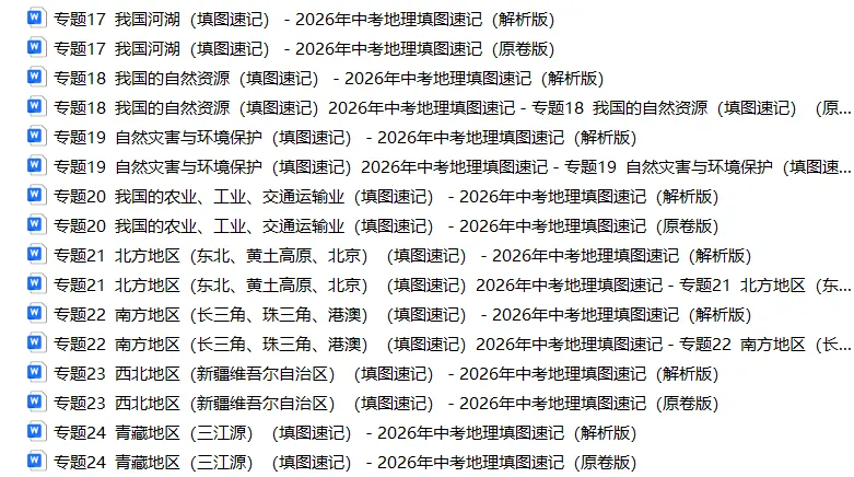 2026年中考地理复习填图速记(专题1-24,48份)(原卷版+解析版), 老师整理了完整版,建议家长打印,学霸人手一份! 第25张