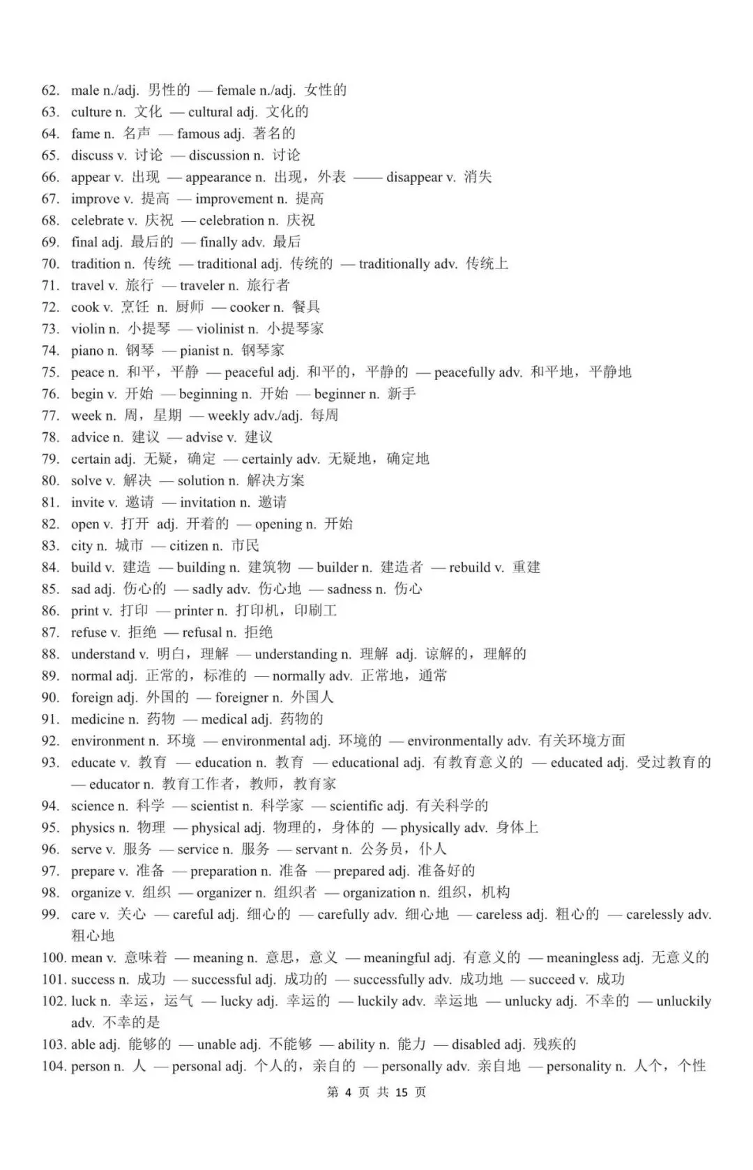 中考英语|2026年中考英语必背词形变化考点汇总,含答案(电子版可下载打印) 第4张