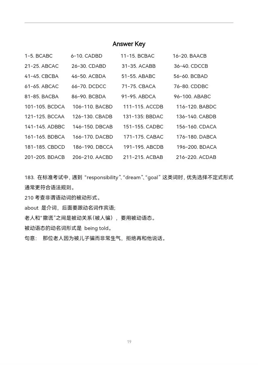 中考英语语法复习 动词不定式和动名词练习220题 第22张