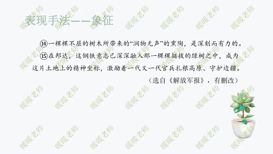 中考复习——记叙文题型与技巧-赏析类(表现手法)190页PPT 第12张
