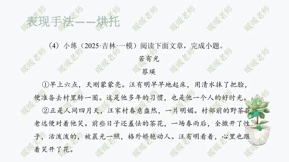 中考复习——记叙文题型与技巧-赏析类(表现手法)190页PPT 第19张