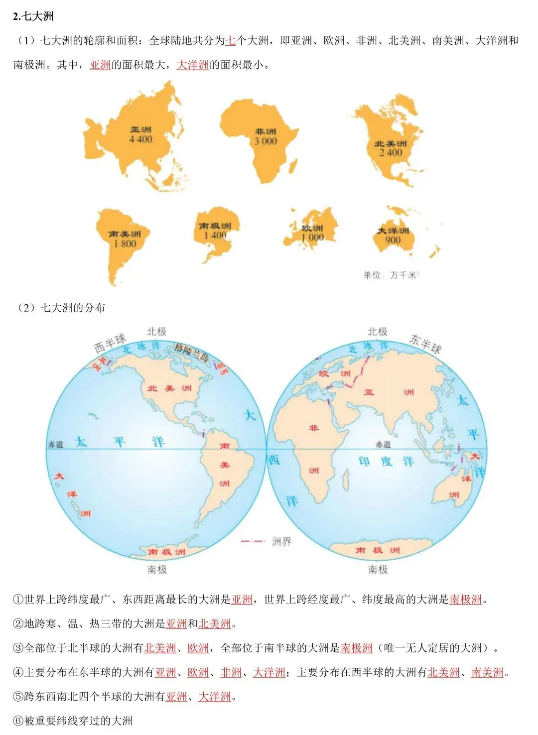 2026年中考地理一轮复习知识清单:陆地与海洋(可下载) 第4张