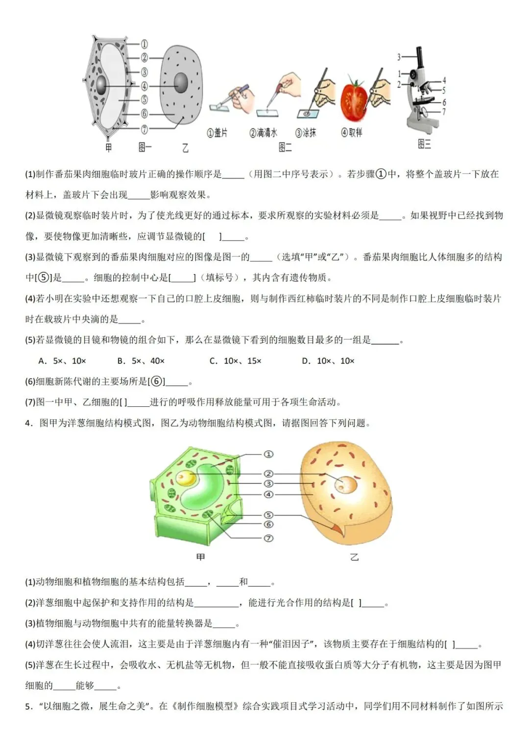 2026年中考生物复习专项训练(1-24讲48份)(原卷版+解析版), 老师整理了完整版,建议家长打印,学霸人手一份! 第7张