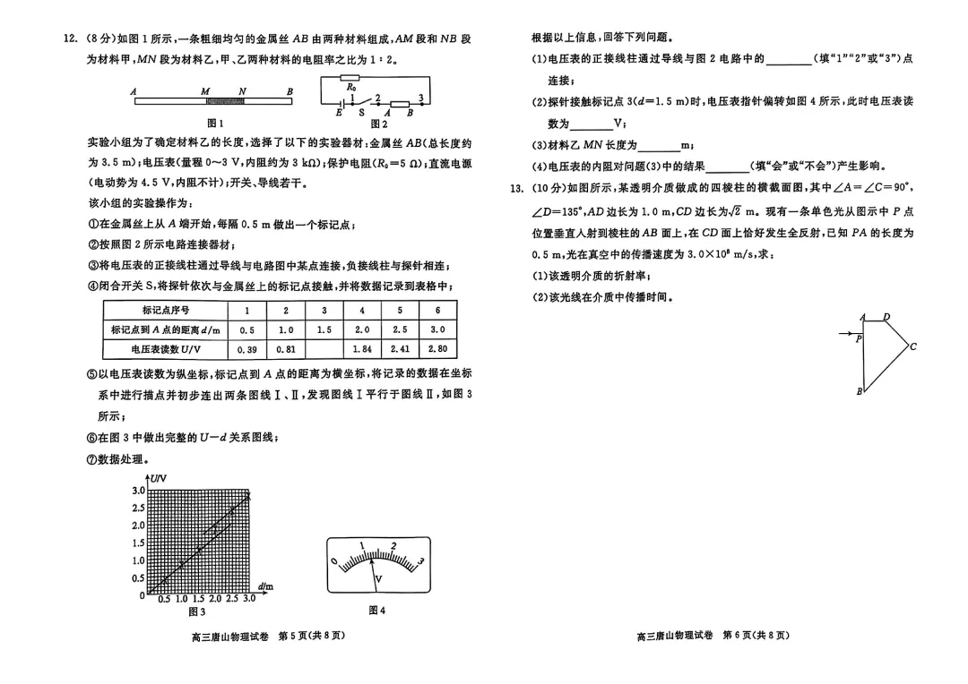 2025 唐山高三二模真题|免费速领,冲刺高考最后关键 第21张 2025 唐山高三二模真题|免费速领,冲刺高考最后关键 第21张