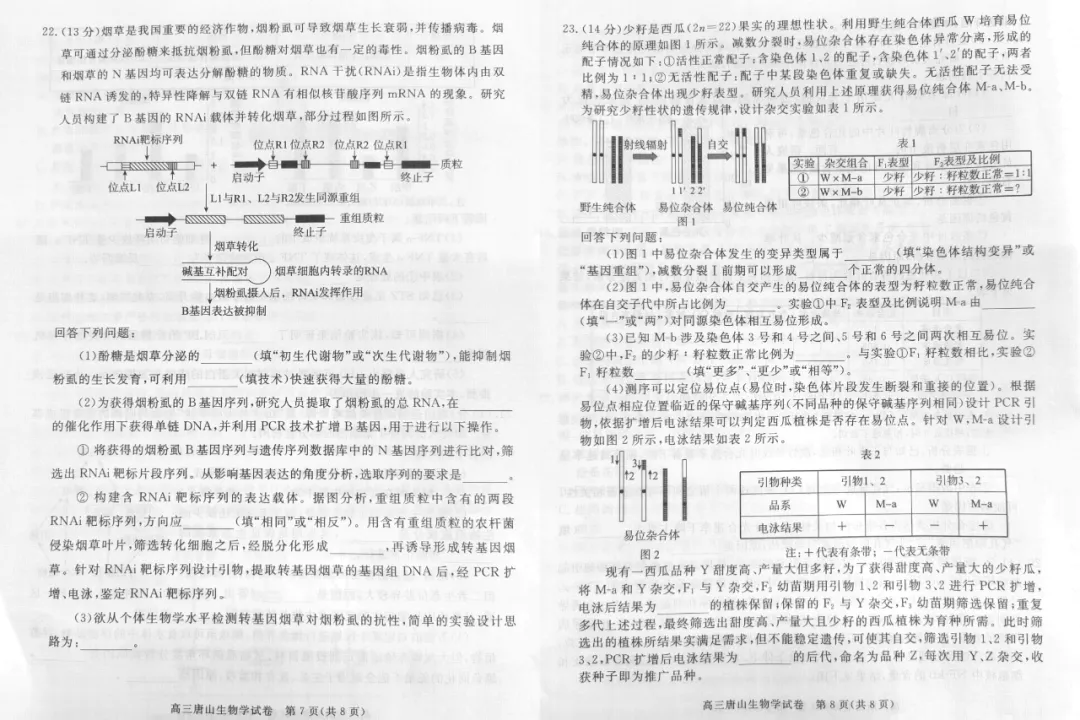 2025 唐山高三二模真题|免费速领,冲刺高考最后关键 第48张 2025 唐山高三二模真题|免费速领,冲刺高考最后关键 第48张