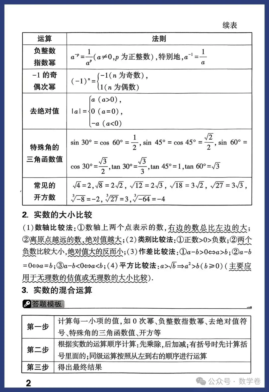 2026年中考数学考点及答题模板,转给孩子 第2张