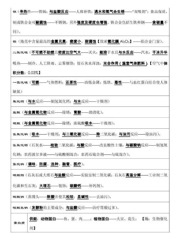 中考化学必背知识点总结--化学提分,中考冲刺--可下载打印 第11张