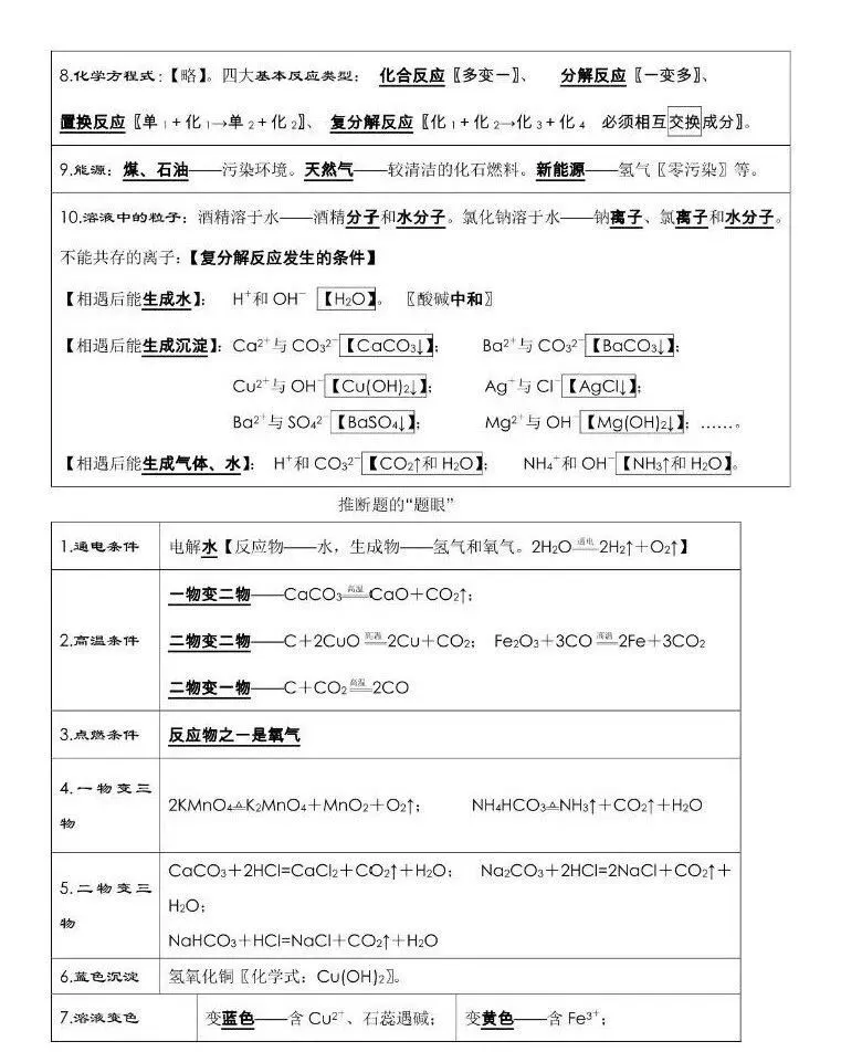 中考化学必背知识点总结--化学提分,中考冲刺--可下载打印 第15张