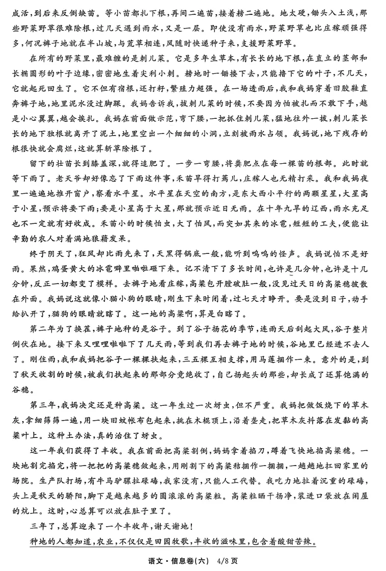 2026年普通高等学校招生全国统一考试模拟信息卷六 第4张