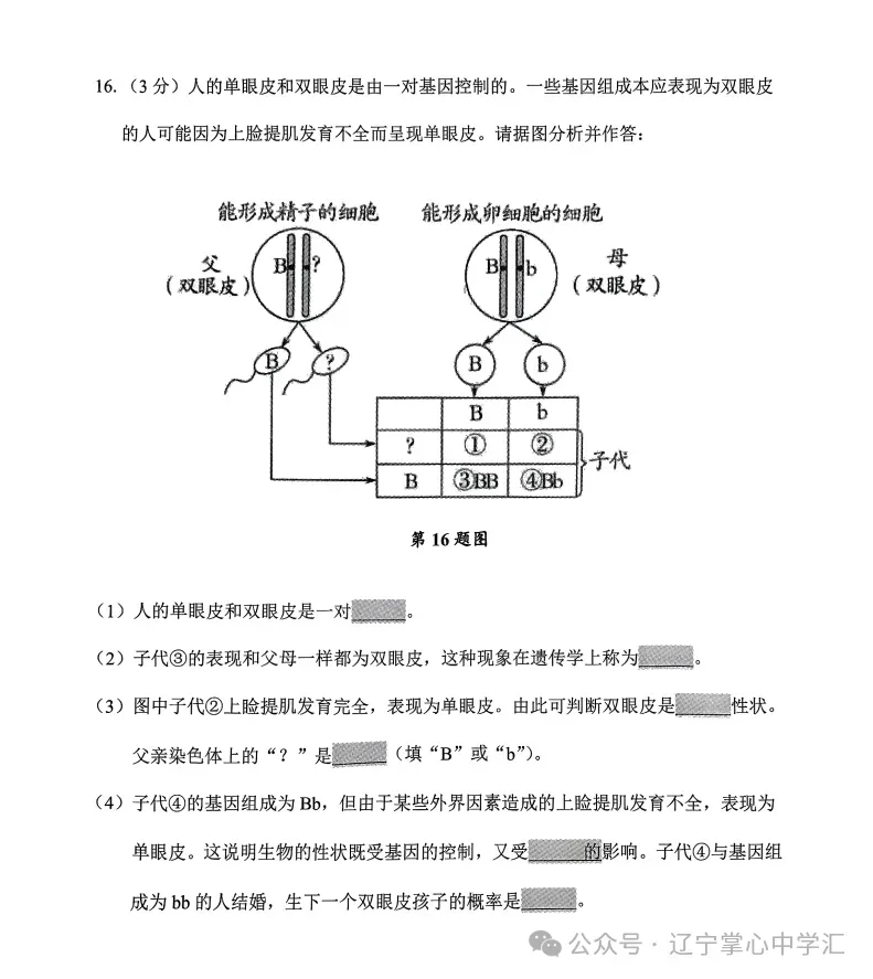 2025年4月鞍山八年地、生一模试卷+答案 第13张