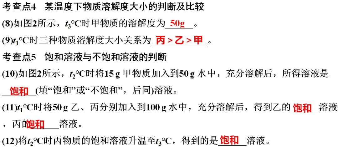 中考化学溶解度曲线考点及常见题型训练(附:2022-2025年中考真题) 第11张