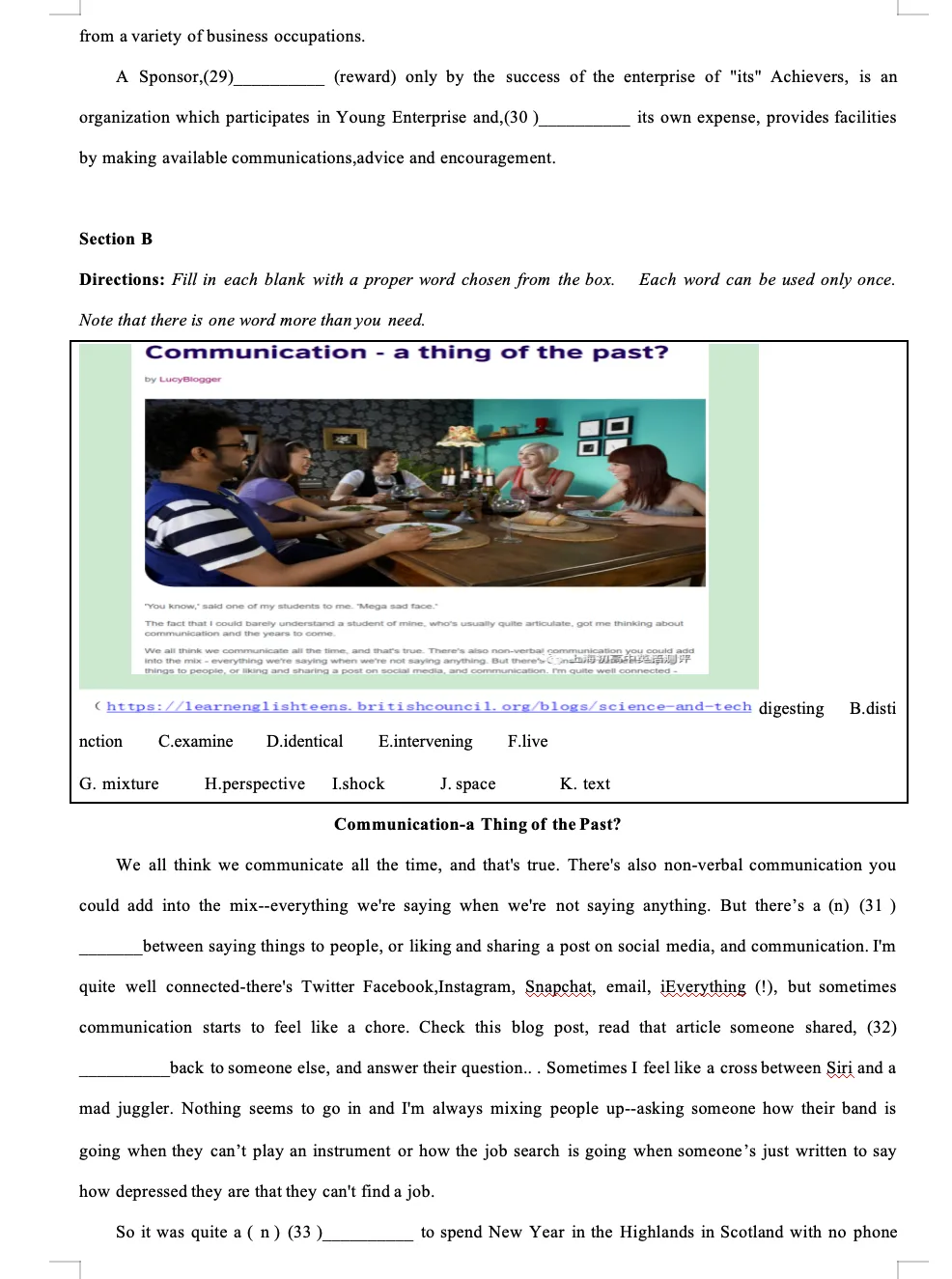 2023年上海春季高考英语真题 第4张