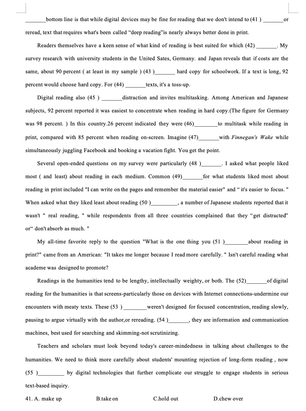 2023年上海春季高考英语真题 第6张