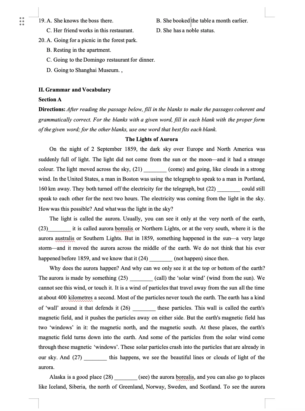 2022年上海春季高考英语真题 第3张