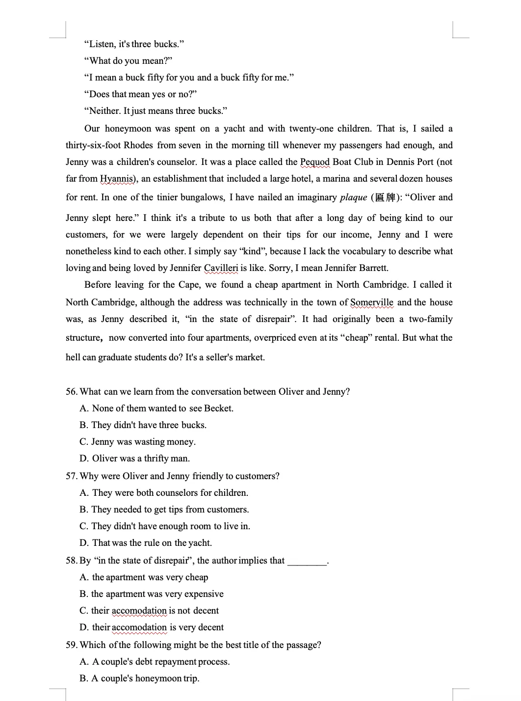 2022年上海春季高考英语真题 第7张