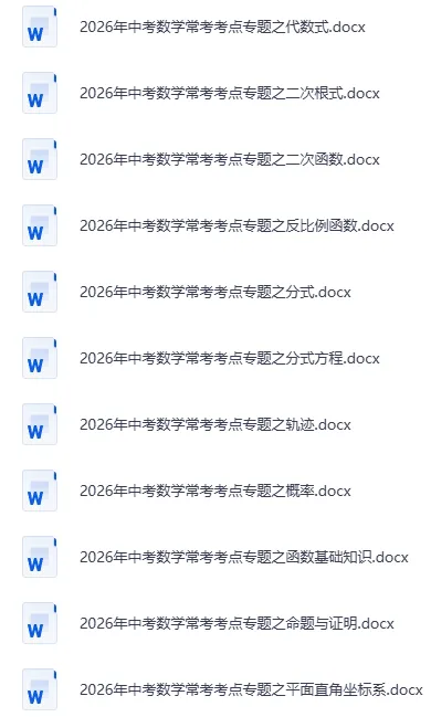 2026年《中考数学常考考点专题word+复习课件PPT》 第1张