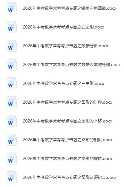 2026年《中考数学常考考点专题word+复习课件PPT》 第2张